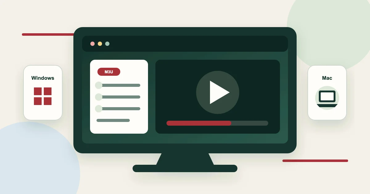 Illustration af IPTV-afspilning på Windows-PC og Mac